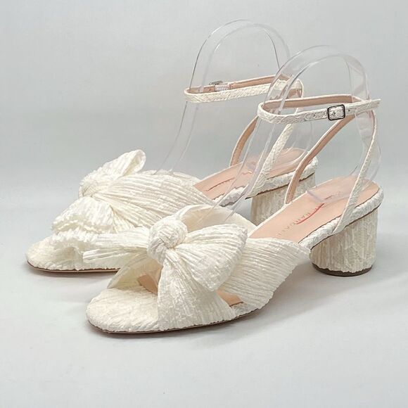 Loeffler Randall Dahlia White Lace Bow Sandals size 7.5 - Picture 5 of 14